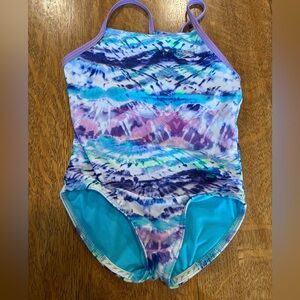 Speedo One Piece Swimsuit Purple and Blue